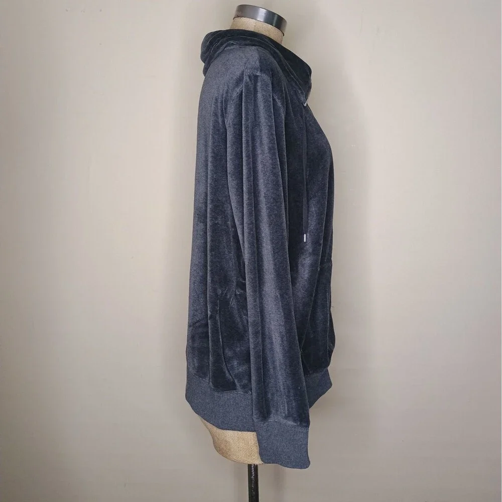 MICHAEL Michael Kors 2 Piece Tracksuit Set Womens Plus Sz 2X Gray Stretch Velour